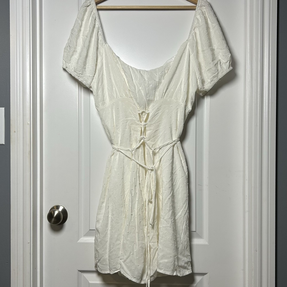 Princess Polly Fauci White Corset Mini Dress Milkmaid Coquette Cottagecore Style